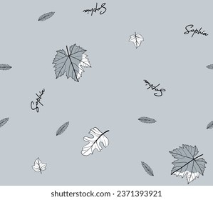 Winter pattern Christmas pattern. Hand drawn conifers: fir, larch, juniper, pine, spruce. Sketch vector illustration. Conifers branches, cones