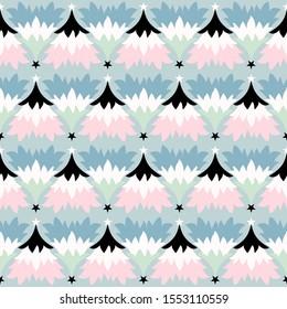 Winter pattern for Christmas, holiday background with trees, soft pastel colors
