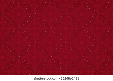 Winter pattern with Christmassy vibe with beautiful snowflakes in red tones. Creative snow background.
