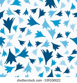 Winter pattern. Cornflower petals on a light background.  small flowers seamless pattern.  graphic print,
