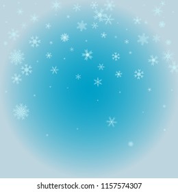 Winter pattern with crystallic snowflakes. Christmas background. Vector.