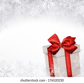 Winter pattern with crystallic snowflakes. Christmas background. Vector.  