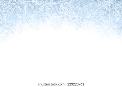 Winter pattern with crystallic snowflakes. Christmas background. Vector.