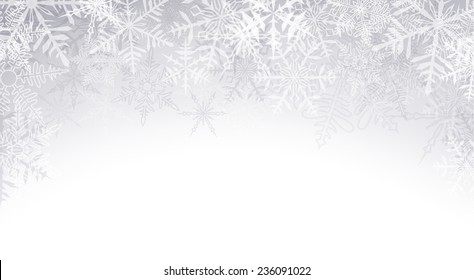 Winter Pattern With Crystallic Snowflakes. Christmas Background. Vector.  