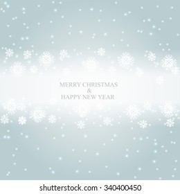 Winter pattern with crystallic snowflakes. Christmas background. Vector.