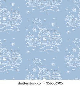 Winter pattern. Doodle design. Vector background.