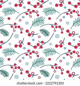 Winter pattern, elegant traditional seamless pattern for Christmas and New Year.