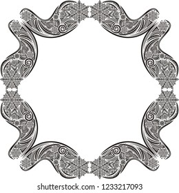 Winter pattern frame. Vector illustration