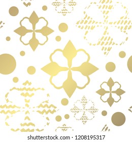 Winter pattern with golden christmas snowflakes, design elements. Can be used for holiday invitations, greeting cards, scrapbooking, print, gift wrap, manufacturing