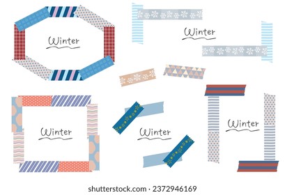 Winter pattern masking tape frame
