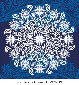 Winter pattern merry christmas new year card vector illustration