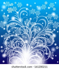 Winter pattern on a bright background