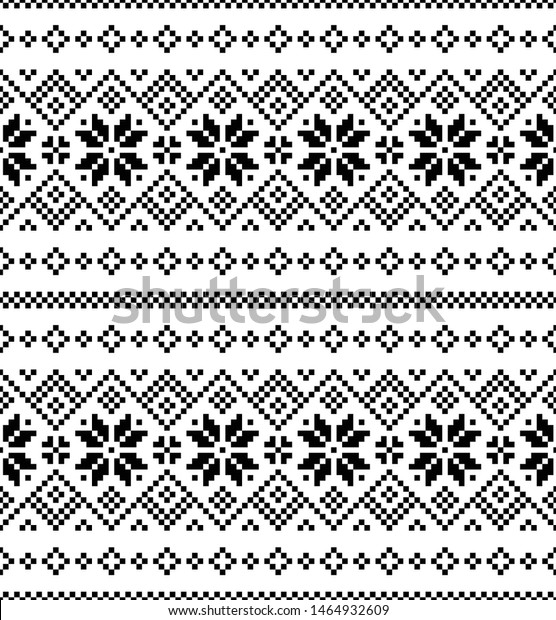 Winter Pattern Seamless Black White Christmas Stock Vector (Royalty ...