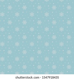 Winter pattern, seamless, pale. Snowflakes and snow on a blue background. Concept: winter, holidays, decoration, beautiful decoration, pattern for the background or packaging of gifts. eps 10.
