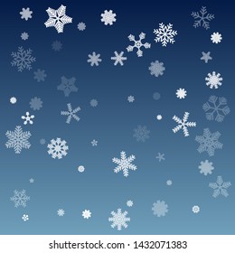 Winter pattern with snowflakes. Blue Christmas background. 
Abstract Christmas background with white snowflake. Vector Illustration.