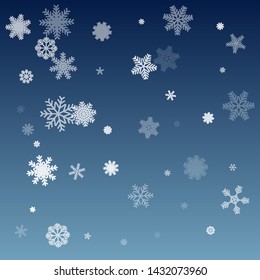 Winter pattern with snowflakes. Blue Christmas background. 
Abstract Christmas background with white snowflake. Vector Illustration.