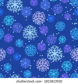 Winter pattern with snowflakes. Christmas or New Year background.