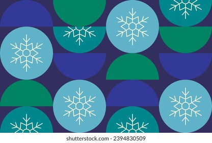 Winter pattern with snowflakes. Design for Christmas wrapping paper, textiles and New Year cards