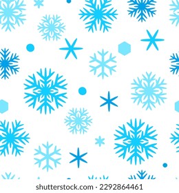 Winter pattern with snowflakes. Merry Christmas and Happy New Year background.