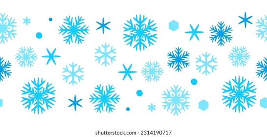 Wintermuster mit Schneeflocken. Frohe Weihnachten und glücklicher Neujahrshintergrund.