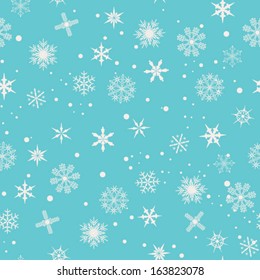 winter pattern with snowflakes seamless vector