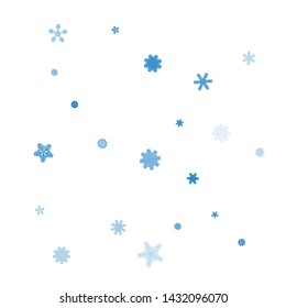 Winter pattern with snowflakes. White and blue Christmas background. 
Abstract Christmas background with blue snowflake. Vector Illustration.