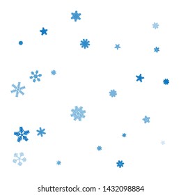 Winter pattern with snowflakes. White and blue Christmas background. 
Abstract Christmas background with blue snowflake. Vector Illustration.