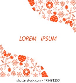 Winter pattern with variety of snowflakes on a light background.