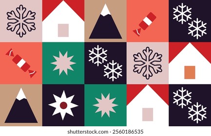 Winter pattern vector seamless pattern for gift paper and packaging design elements