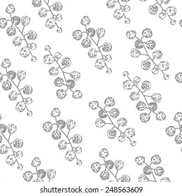 Winter pattern with white berries.