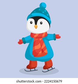 Winter Penguin Character Design Illustration
