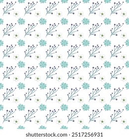Winter Peonies Seamless Vector Pattern Design with flowers.