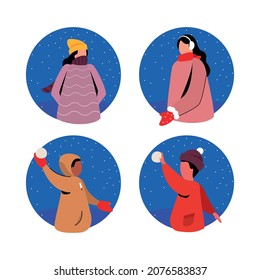 Winter people - Icon Set