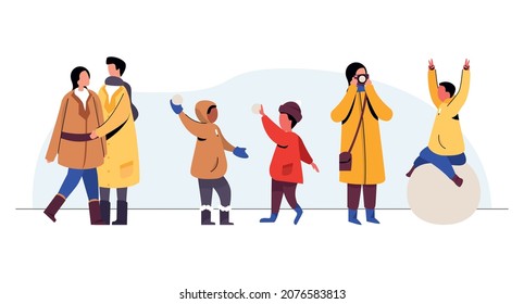 Winter people - Set of six elements