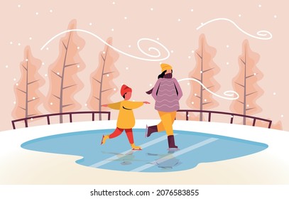 Winter people - Skating in the park