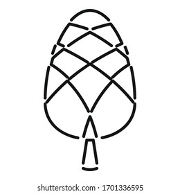 Winter pine cone icon. Outline winter pine cone vector icon for web design isolated on white background