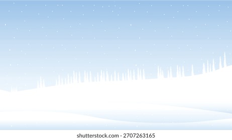 Winter in the pine forest with snow and fog on the ice mountains