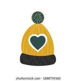 Winter Pink Hat Hand Drawn 