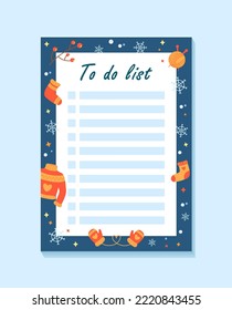 Winter planner to do list