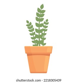 Winter plant pot icon cartoon vector. Summer window. Room stem