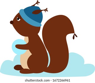 Juego invernal, ilustración, vector sobre fondo blanco.