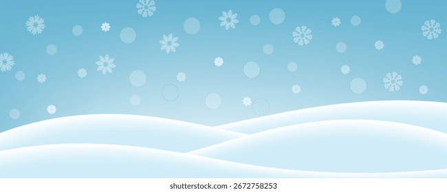 Juego de invierno con nieve y nieve que cae. Lugar para el texto. Ilustración vectorial.