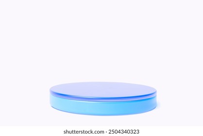 Winterpodium im minimalistischen Stil. Mit kreisförmigen Glasformen, Regal oder Plattform. Ein Konzept zur Darstellung von Produktmustern. Vektorbild