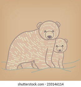 winter polar  bear couple