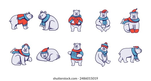 Winter Polar Bear Set Collection
