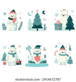 Winterpolarbärenvektordesign