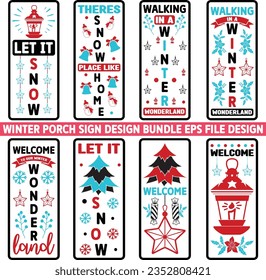 winter porch sign design and eps format digital download