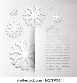 Winter post card with snowflake. Vector illustration.
