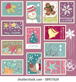 winter postage set