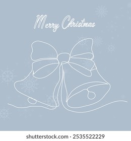 Postal de invierno, fondo con ciervos, árbol de Navidad, copos de nieve, campanas, ángeles. Saludos para las fiestas.
